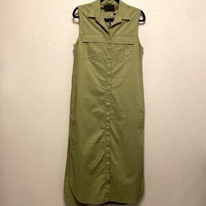 Blaque Label NWT Olive Green Sleeveless Safari Utility Henley Size XS Dress 3271